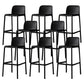 Scandinavian Plastic Barstool Plastic Counter Stool Rectangle Seat in Matte Finish Black 8 Piece Set Clearhalo 'Bar Furniture' 'Bar Stools' 'bar_stools' 'furn' 'furn_bar_stools' 'Furniture' 'Kitchen & Dining Furniture' 5828540