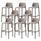 Scandinavian Plastic Barstool Plastic Counter Stool Rectangle Seat in Matte Finish Taupe 8 Piece Set Clearhalo 'Bar Furniture' 'Bar Stools' 'bar_stools' 'furn' 'furn_bar_stools' 'Furniture' 'Kitchen & Dining Furniture' 5828541
