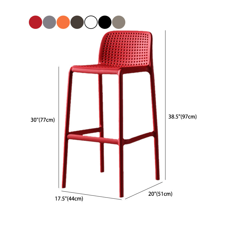 Scandinavian Plastic Barstool Plastic Counter Stool Rectangle Seat in Matte Finish Clearhalo 'Bar Furniture' 'Bar Stools' 'bar_stools' 'furn' 'furn_bar_stools' 'Furniture' 'Kitchen & Dining Furniture' 5828542