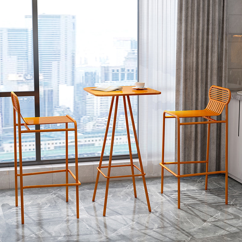 Modern Outdoor Counter Stool Rectangle Iron Footrest Counter Bar Stool Clearhalo 'Bar Furniture' 'Bar Stools' 'bar_stools' 'furn' 'furn_bar_stools' 'Furniture' 'Kitchen & Dining Furniture' 5828544