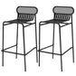 Modern Outdoor Counter Stool Rectangle Iron Footrest Counter Bar Stool Black 2 Piece Set Clearhalo 'Bar Furniture' 'Bar Stools' 'bar_stools' 'furn' 'furn_bar_stools' 'Furniture' 'Kitchen & Dining Furniture' 5828546
