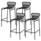 Modern Outdoor Counter Stool Rectangle Iron Footrest Counter Bar Stool Black 4 Piece Set Clearhalo 'Bar Furniture' 'Bar Stools' 'bar_stools' 'furn' 'furn_bar_stools' 'Furniture' 'Kitchen & Dining Furniture' 5828548
