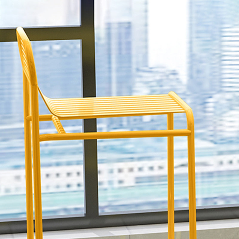 Modern Outdoor Counter Stool Rectangle Iron Footrest Counter Bar Stool Clearhalo 'Bar Furniture' 'Bar Stools' 'bar_stools' 'furn' 'furn_bar_stools' 'Furniture' 'Kitchen & Dining Furniture' 5828554