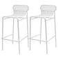 Modern Outdoor Counter Stool Rectangle Iron Footrest Counter Bar Stool White 2 Piece Set Clearhalo 'Bar Furniture' 'Bar Stools' 'bar_stools' 'furn' 'furn_bar_stools' 'Furniture' 'Kitchen & Dining Furniture' 5828555