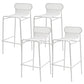 Modern Outdoor Counter Stool Rectangle Iron Footrest Counter Bar Stool White 4 Piece Set Clearhalo 'Bar Furniture' 'Bar Stools' 'bar_stools' 'furn' 'furn_bar_stools' 'Furniture' 'Kitchen & Dining Furniture' 5828557