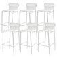Modern Outdoor Counter Stool Rectangle Iron Footrest Counter Bar Stool White 6 Piece Set Clearhalo 'Bar Furniture' 'Bar Stools' 'bar_stools' 'furn' 'furn_bar_stools' 'Furniture' 'Kitchen & Dining Furniture' 5828559