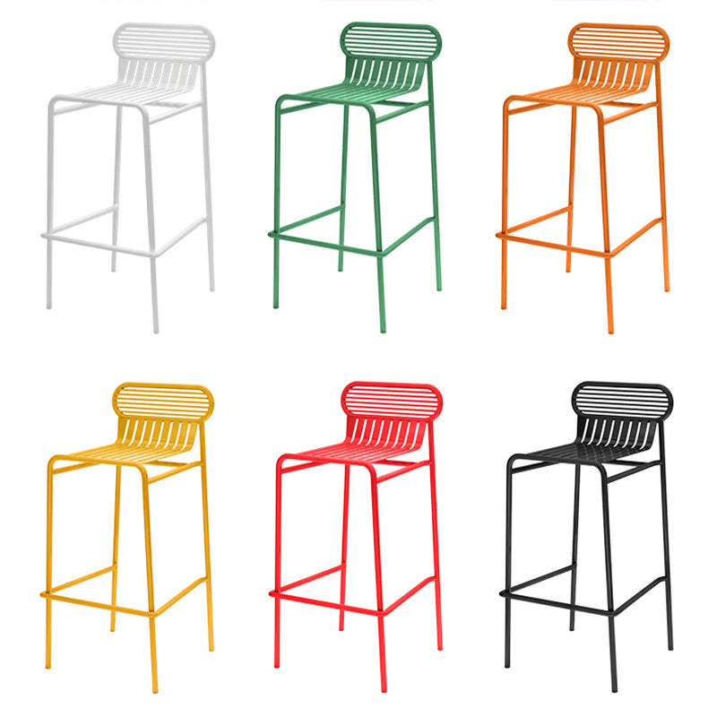 Modern Outdoor Counter Stool Rectangle Iron Footrest Counter Bar Stool Clearhalo 'Bar Furniture' 'Bar Stools' 'bar_stools' 'furn' 'furn_bar_stools' 'Furniture' 'Kitchen & Dining Furniture' 5828560