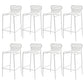 Modern Outdoor Counter Stool Rectangle Iron Footrest Counter Bar Stool White 8 Piece Set Clearhalo 'Bar Furniture' 'Bar Stools' 'bar_stools' 'furn' 'furn_bar_stools' 'Furniture' 'Kitchen & Dining Furniture' 5828561