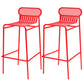 Modern Outdoor Counter Stool Rectangle Iron Footrest Counter Bar Stool Red 2 Piece Set Clearhalo 'Bar Furniture' 'Bar Stools' 'bar_stools' 'furn' 'furn_bar_stools' 'Furniture' 'Kitchen & Dining Furniture' 5828564