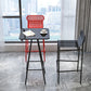 Modern Outdoor Counter Stool Rectangle Iron Footrest Counter Bar Stool Clearhalo 'Bar Furniture' 'Bar Stools' 'bar_stools' 'furn' 'furn_bar_stools' 'Furniture' 'Kitchen & Dining Furniture' 5828565