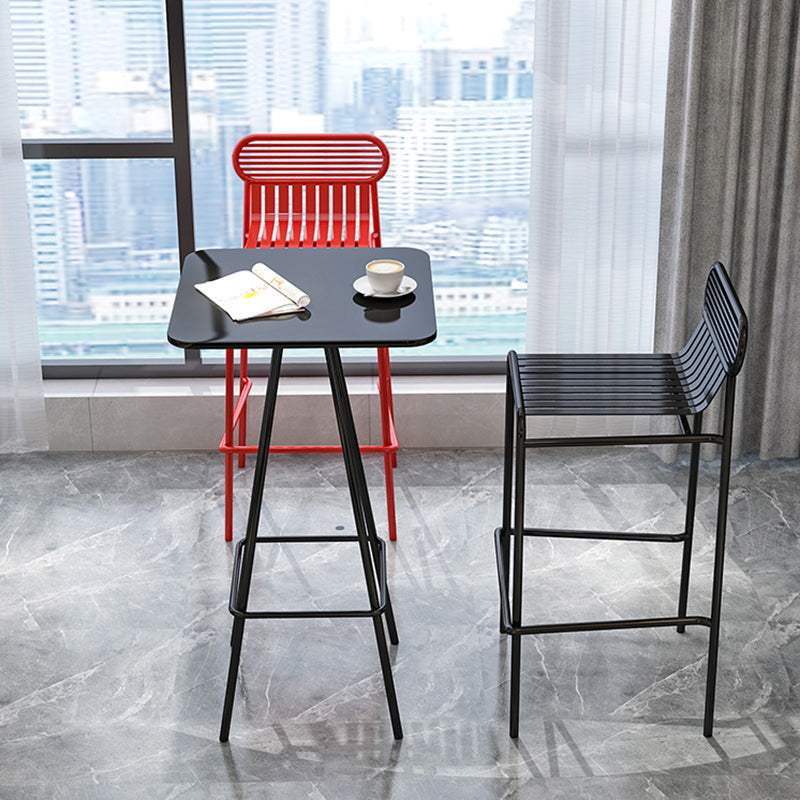 Modern Outdoor Counter Stool Rectangle Iron Footrest Counter Bar Stool Clearhalo 'Bar Furniture' 'Bar Stools' 'bar_stools' 'furn' 'furn_bar_stools' 'Furniture' 'Kitchen & Dining Furniture' 5828565