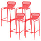 Modern Outdoor Counter Stool Rectangle Iron Footrest Counter Bar Stool Red 4 Piece Set Clearhalo 'Bar Furniture' 'Bar Stools' 'bar_stools' 'furn' 'furn_bar_stools' 'Furniture' 'Kitchen & Dining Furniture' 5828566