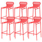 Modern Outdoor Counter Stool Rectangle Iron Footrest Counter Bar Stool Red 6 Piece Set Clearhalo 'Bar Furniture' 'Bar Stools' 'bar_stools' 'furn' 'furn_bar_stools' 'Furniture' 'Kitchen & Dining Furniture' 5828567