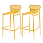 Modern Outdoor Counter Stool Rectangle Iron Footrest Counter Bar Stool Yellow 2 Piece Set Clearhalo 'Bar Furniture' 'Bar Stools' 'bar_stools' 'furn' 'furn_bar_stools' 'Furniture' 'Kitchen & Dining Furniture' 5828569