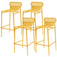Modern Outdoor Counter Stool Rectangle Iron Footrest Counter Bar Stool Yellow 4 Piece Set Clearhalo 'Bar Furniture' 'Bar Stools' 'bar_stools' 'furn' 'furn_bar_stools' 'Furniture' 'Kitchen & Dining Furniture' 5828570