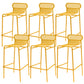 Modern Outdoor Counter Stool Rectangle Iron Footrest Counter Bar Stool Yellow 6 Piece Set Clearhalo 'Bar Furniture' 'Bar Stools' 'bar_stools' 'furn' 'furn_bar_stools' 'Furniture' 'Kitchen & Dining Furniture' 5828571