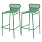 Modern Outdoor Counter Stool Rectangle Iron Footrest Counter Bar Stool Green 2 Piece Set Clearhalo 'Bar Furniture' 'Bar Stools' 'bar_stools' 'furn' 'furn_bar_stools' 'Furniture' 'Kitchen & Dining Furniture' 5828573