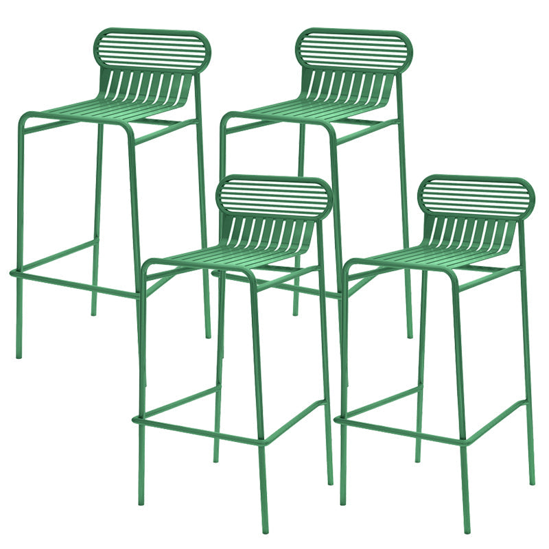 Modern Outdoor Counter Stool Rectangle Iron Footrest Counter Bar Stool Green 4 Piece Set Clearhalo 'Bar Furniture' 'Bar Stools' 'bar_stools' 'furn' 'furn_bar_stools' 'Furniture' 'Kitchen & Dining Furniture' 5828574
