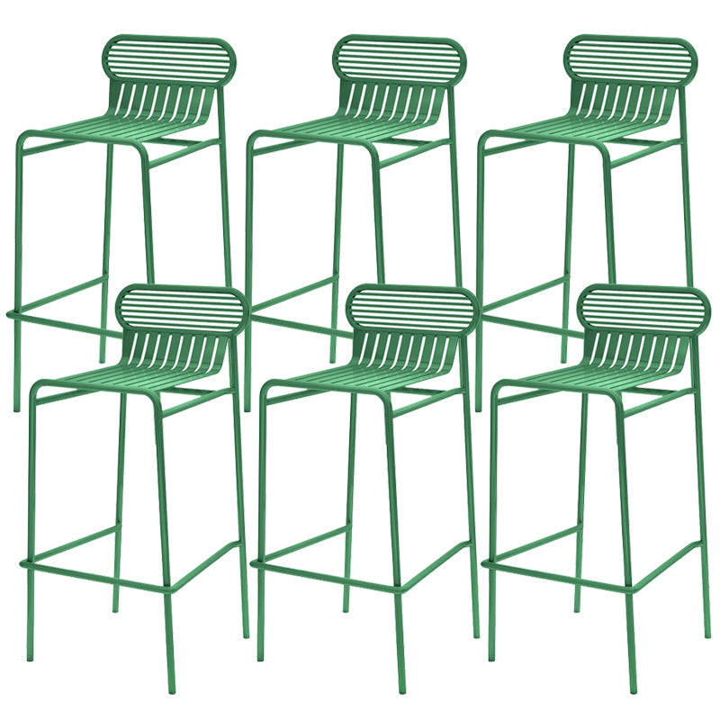 Modern Outdoor Counter Stool Rectangle Iron Footrest Counter Bar Stool Green 6 Piece Set Clearhalo 'Bar Furniture' 'Bar Stools' 'bar_stools' 'furn' 'furn_bar_stools' 'Furniture' 'Kitchen & Dining Furniture' 5828575