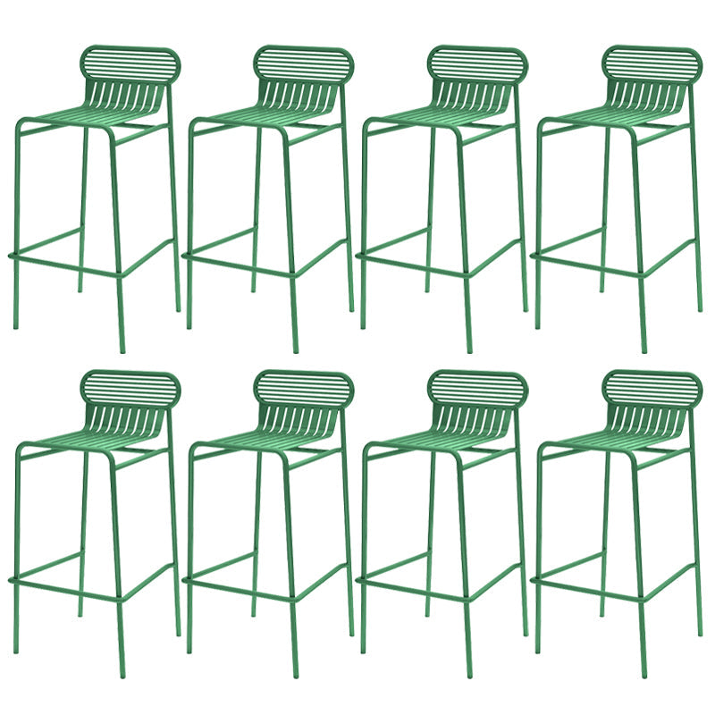 Modern Outdoor Counter Stool Rectangle Iron Footrest Counter Bar Stool Green 8 Piece Set Clearhalo 'Bar Furniture' 'Bar Stools' 'bar_stools' 'furn' 'furn_bar_stools' 'Furniture' 'Kitchen & Dining Furniture' 5828576