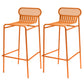 Modern Outdoor Counter Stool Rectangle Iron Footrest Counter Bar Stool Orange 2 Piece Set Clearhalo 'Bar Furniture' 'Bar Stools' 'bar_stools' 'furn' 'furn_bar_stools' 'Furniture' 'Kitchen & Dining Furniture' 5828577