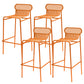 Modern Outdoor Counter Stool Rectangle Iron Footrest Counter Bar Stool Orange 4 Piece Set Clearhalo 'Bar Furniture' 'Bar Stools' 'bar_stools' 'furn' 'furn_bar_stools' 'Furniture' 'Kitchen & Dining Furniture' 5828578