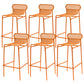 Modern Outdoor Counter Stool Rectangle Iron Footrest Counter Bar Stool Orange 6 Piece Set Clearhalo 'Bar Furniture' 'Bar Stools' 'bar_stools' 'furn' 'furn_bar_stools' 'Furniture' 'Kitchen & Dining Furniture' 5828579
