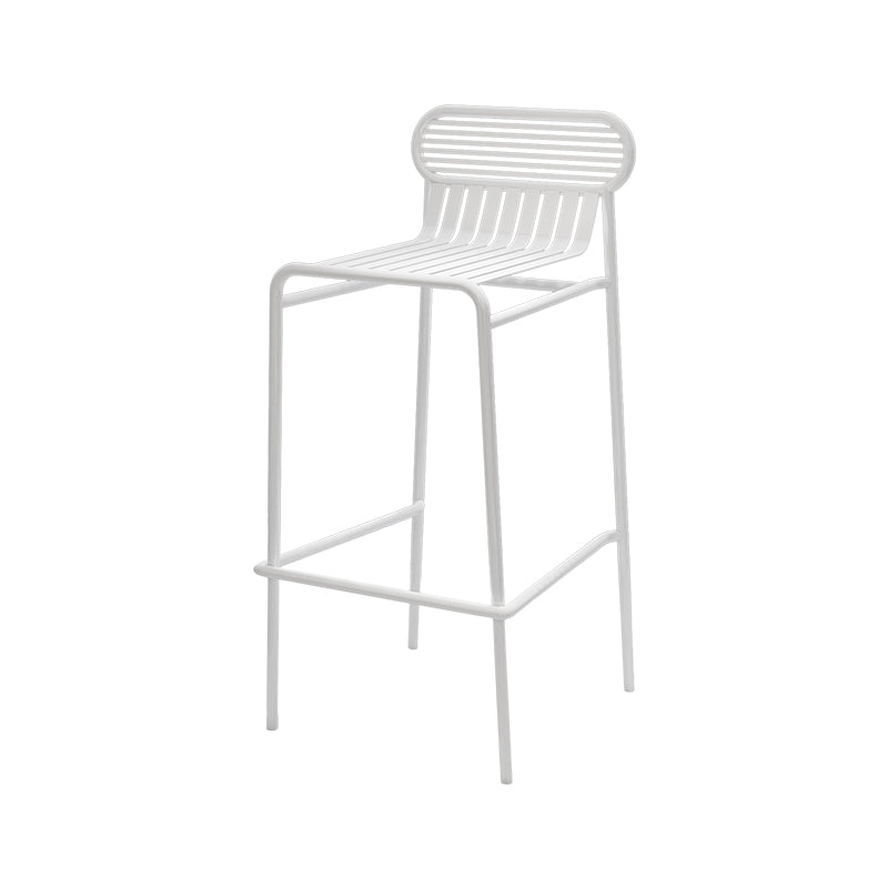 Modern Outdoor Counter Stool Rectangle Iron Footrest Counter Bar Stool White 1 Piece Clearhalo 'Bar Furniture' 'Bar Stools' 'bar_stools' 'furn' 'furn_bar_stools' 'Furniture' 'Kitchen & Dining Furniture' 5828581
