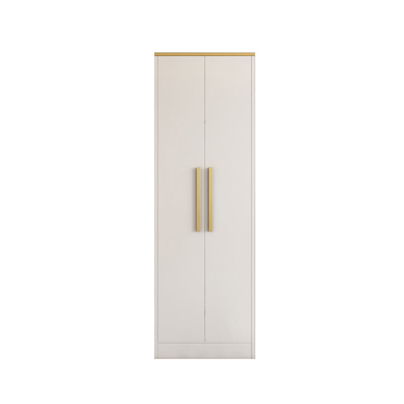 White Wardrobe Cabinet Contemporary Engineered Wood Wardrobe Armoire 23.6"L x 23.6"W x 76.8"H White Armoires & Wardrobes Clearhalo 'Armoires & Wardrobes' 'armoires_wardrobes' 'Bedroom Furniture' 'furn' 'furn_armoires_wardrobes' 'Furniture' 5828595