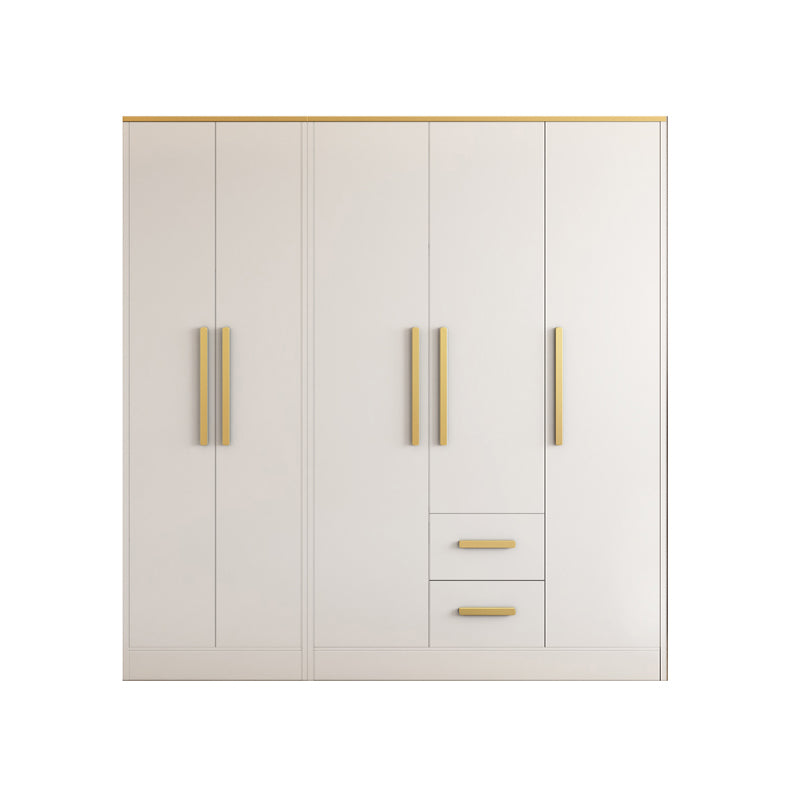 White Wardrobe Cabinet Contemporary Engineered Wood Wardrobe Armoire 70.9"L x 23.6"W x 76.8"H White Armoires & Wardrobes Clearhalo 'Armoires & Wardrobes' 'armoires_wardrobes' 'Bedroom Furniture' 'furn' 'furn_armoires_wardrobes' 'Furniture' 5828597