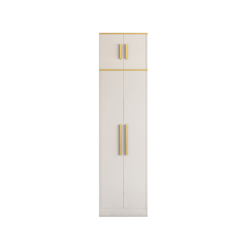 White Wardrobe Cabinet Contemporary Engineered Wood Wardrobe Armoire 23.6"L x 23.6"W x 76.8"H White Armories & Top Cabinet Clearhalo 'Armoires & Wardrobes' 'armoires_wardrobes' 'Bedroom Furniture' 'furn' 'furn_armoires_wardrobes' 'Furniture' 5828600