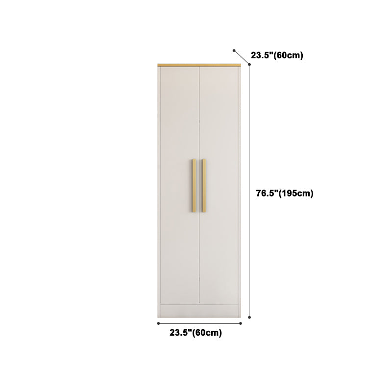 White Wardrobe Cabinet Contemporary Engineered Wood Wardrobe Armoire Clearhalo 'Armoires & Wardrobes' 'armoires_wardrobes' 'Bedroom Furniture' 'furn' 'furn_armoires_wardrobes' 'Furniture' 5828614