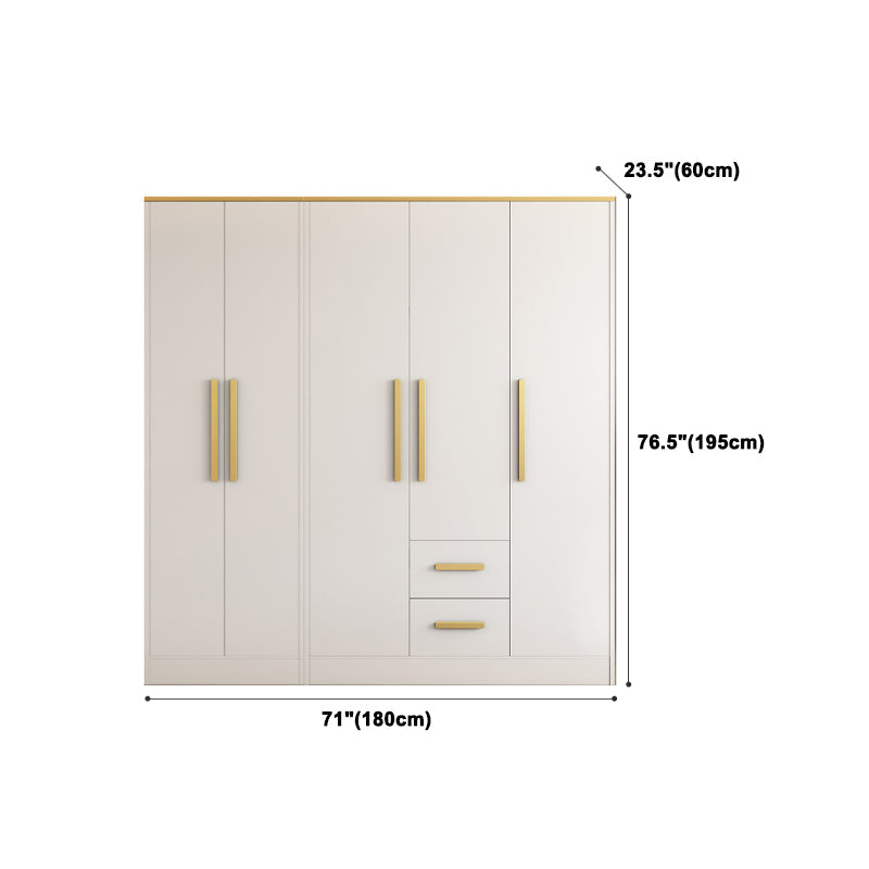 White Wardrobe Cabinet Contemporary Engineered Wood Wardrobe Armoire Clearhalo 'Armoires & Wardrobes' 'armoires_wardrobes' 'Bedroom Furniture' 'furn' 'furn_armoires_wardrobes' 'Furniture' 5828617