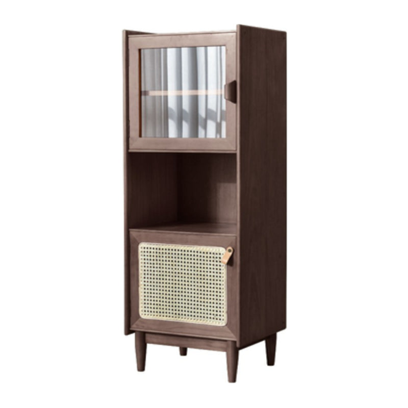 Moderno Pine Wood 51.5 "H Puertas de vidrio Gabinetes Servidor de comedor para sala de estar