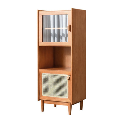 Moderno Pine Wood 51.5 "H Puertas de vidrio Gabinetes Servidor de comedor para sala de estar