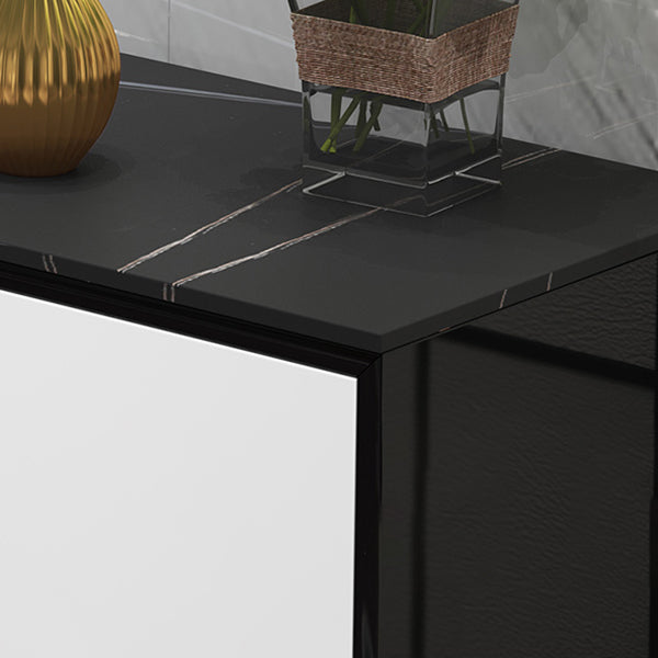 Pierre de pierre glamour et en bois 47,5 "L Buffet de cuisine buffet avec tiroirs et rangement