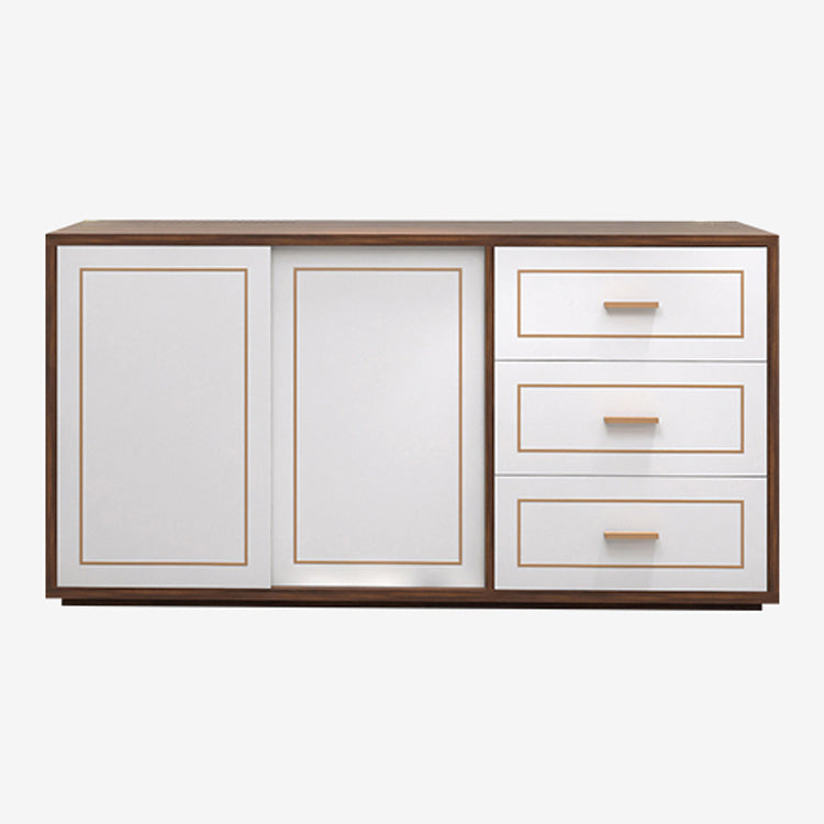 Credenza in legno ingegnerizzato a 3 cassetti ingegnerizzati moderni per soggiorno per soggiorno