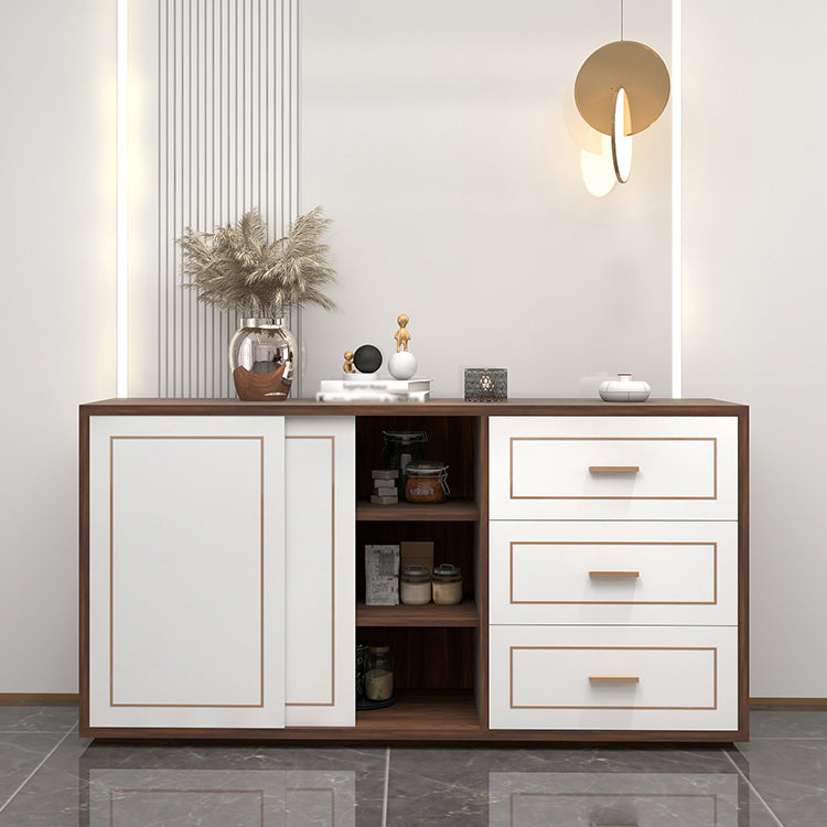 Credenza in legno ingegnerizzato a 3 cassetti ingegnerizzati moderni per soggiorno per soggiorno