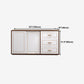 Credenza in legno ingegnerizzato a 3 cassetti ingegnerizzati moderni per soggiorno per soggiorno