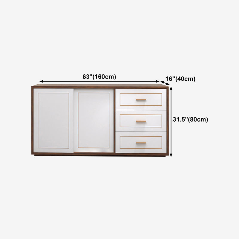 Credenza in legno ingegnerizzato a 3 cassetti ingegnerizzati moderni per soggiorno per soggiorno