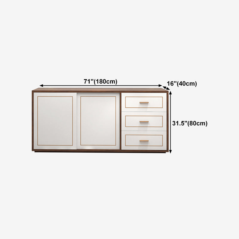 Credenza in legno ingegnerizzato a 3 cassetti ingegnerizzati moderni per soggiorno per soggiorno