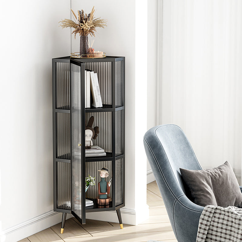 Living Room Minimalism Buffet Server Glass Door Metal Frame Dining Server Clearhalo 'buffet_sideboard' 'Buffets & Sideboards' 'furn' 'furn_buffet_sideboard' 'Furniture' 'Kitchen & Dining Furniture' 5828670