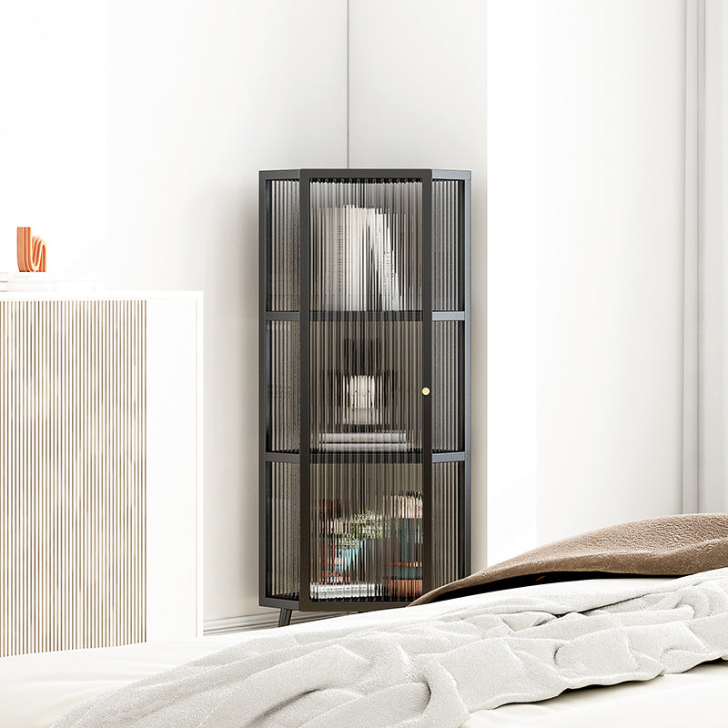 Living Room Minimalism Buffet Server Glass Door Metal Frame Dining Server Clearhalo 'buffet_sideboard' 'Buffets & Sideboards' 'furn' 'furn_buffet_sideboard' 'Furniture' 'Kitchen & Dining Furniture' 5828671