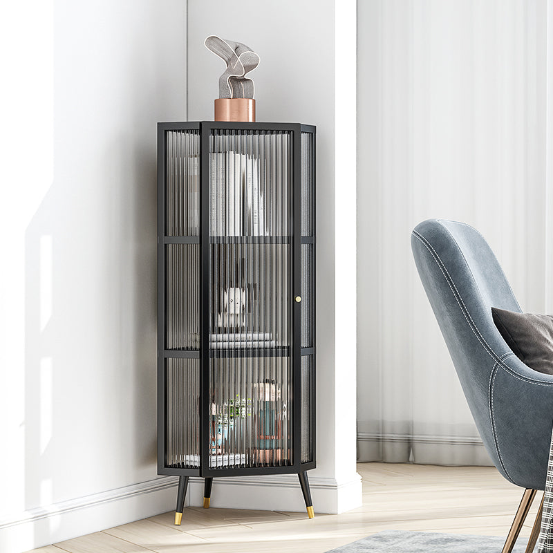 Living Room Minimalism Buffet Server Glass Door Metal Frame Dining Server Clearhalo 'buffet_sideboard' 'Buffets & Sideboards' 'furn' 'furn_buffet_sideboard' 'Furniture' 'Kitchen & Dining Furniture' 5828672