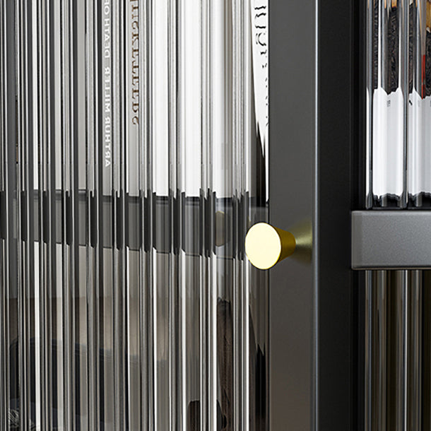 Living Room Minimalism Buffet Server Glass Door Metal Frame Dining Server Clearhalo 'buffet_sideboard' 'Buffets & Sideboards' 'furn' 'furn_buffet_sideboard' 'Furniture' 'Kitchen & Dining Furniture' 5828674