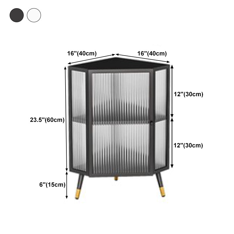 Living Room Minimalism Buffet Server Glass Door Metal Frame Dining Server Clearhalo 'buffet_sideboard' 'Buffets & Sideboards' 'furn' 'furn_buffet_sideboard' 'Furniture' 'Kitchen & Dining Furniture' 5828683