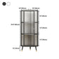 Living Room Minimalism Buffet Server Glass Door Metal Frame Dining Server Clearhalo 'buffet_sideboard' 'Buffets & Sideboards' 'furn' 'furn_buffet_sideboard' 'Furniture' 'Kitchen & Dining Furniture' 5828684