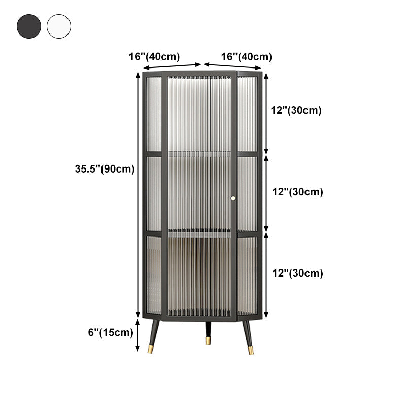 Living Room Minimalism Buffet Server Glass Door Metal Frame Dining Server Clearhalo 'buffet_sideboard' 'Buffets & Sideboards' 'furn' 'furn_buffet_sideboard' 'Furniture' 'Kitchen & Dining Furniture' 5828684
