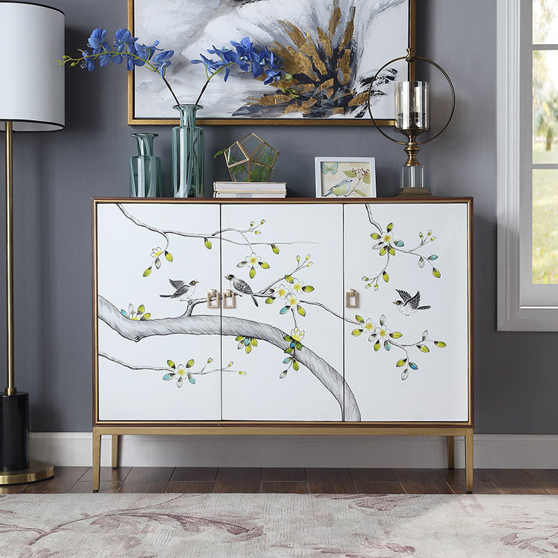 Birch Wood Dining Room Sideboard Cabinet Glam Server Cabinet with Storage Clearhalo 'buffet_sideboard' 'Buffets & Sideboards' 'furn' 'furn_buffet_sideboard' 'Furniture' 'Kitchen & Dining Furniture' 5828688