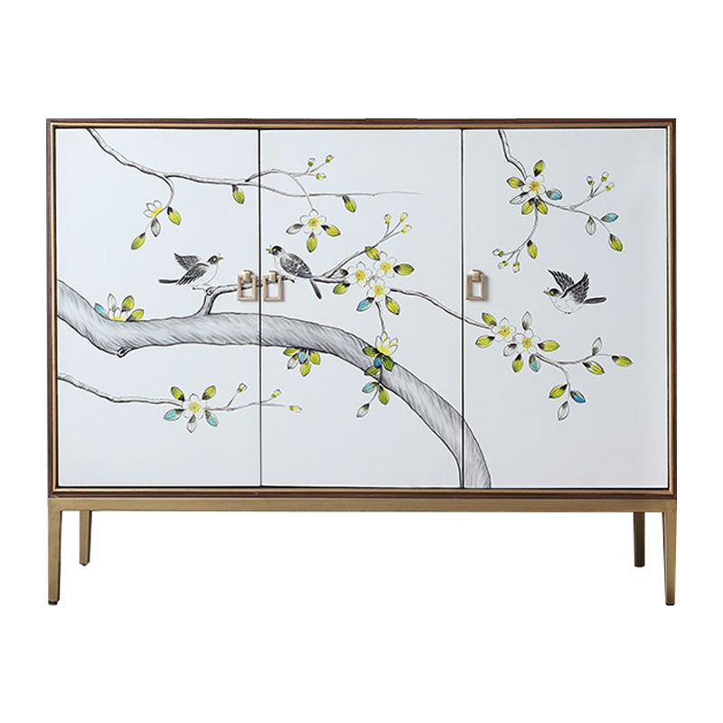 Birch Wood Dining Room Sideboard Cabinet Glam Server Cabinet with Storage 47"L x 16"W x 35"H Clearhalo 'buffet_sideboard' 'Buffets & Sideboards' 'furn' 'furn_buffet_sideboard' 'Furniture' 'Kitchen & Dining Furniture' 5828690